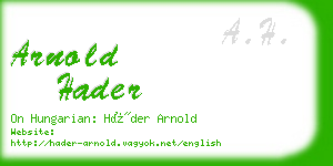 arnold hader business card